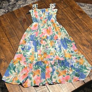 Xtraordinary Floral Kids Dress with Ruffled Straps